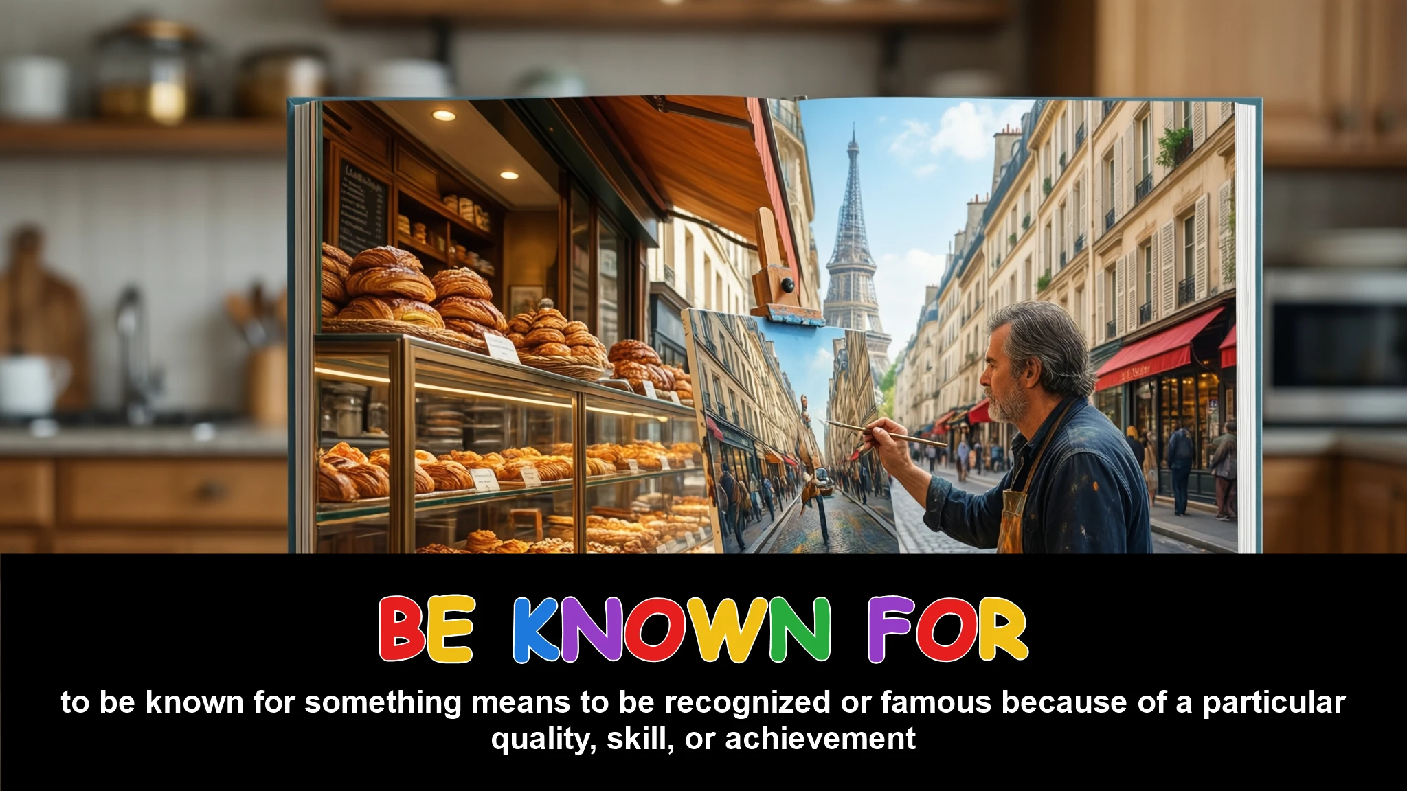 English Illustration for be known for